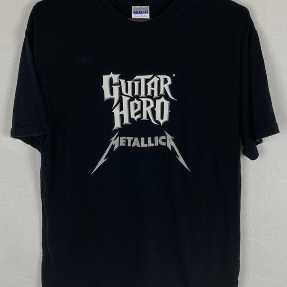 00s Vintage Metallica x Guitar Hero Tour T-shirt In Black - Picture 1 of 1